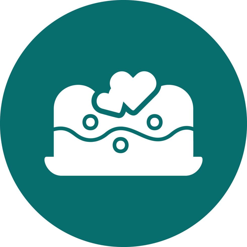 Heart Cake Vector Icon