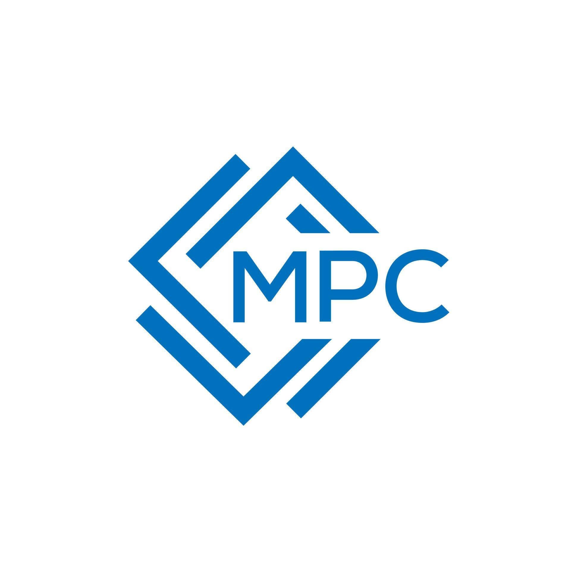 MPC letter logo design on white background. MPC creative circle letter