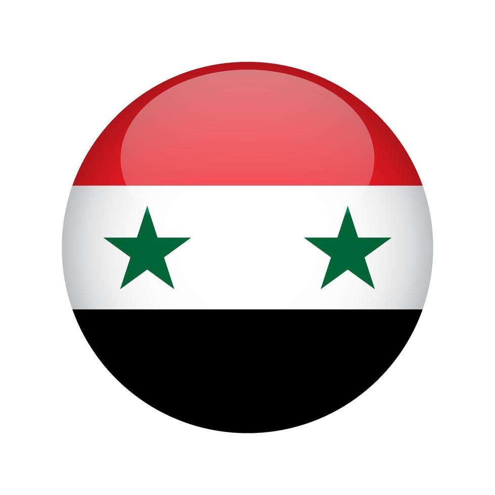 Flag Syria button. Design element for websites, applications. Vector illustration isolated on white background