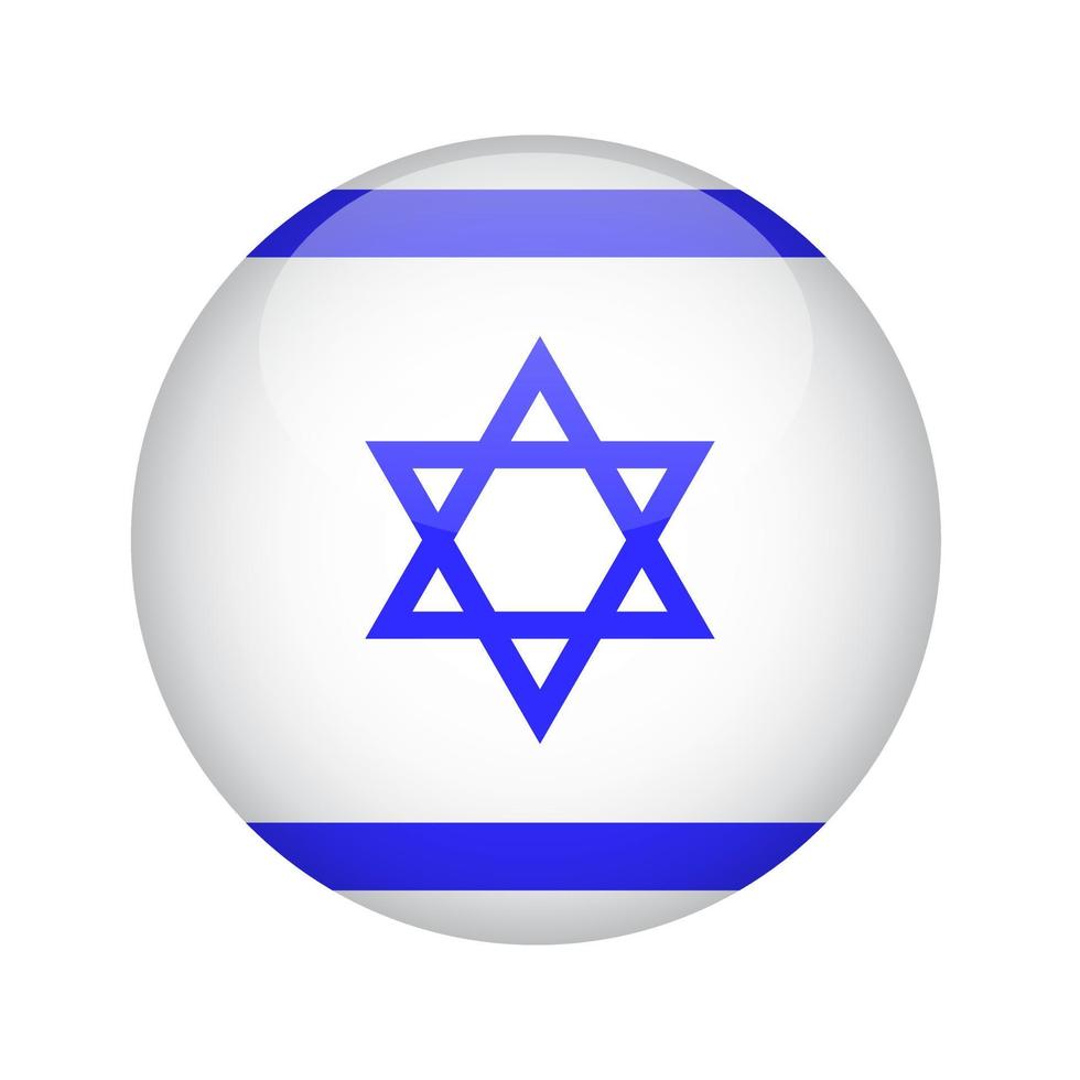 Flag of Israel round icon, badge or button. Israeli national