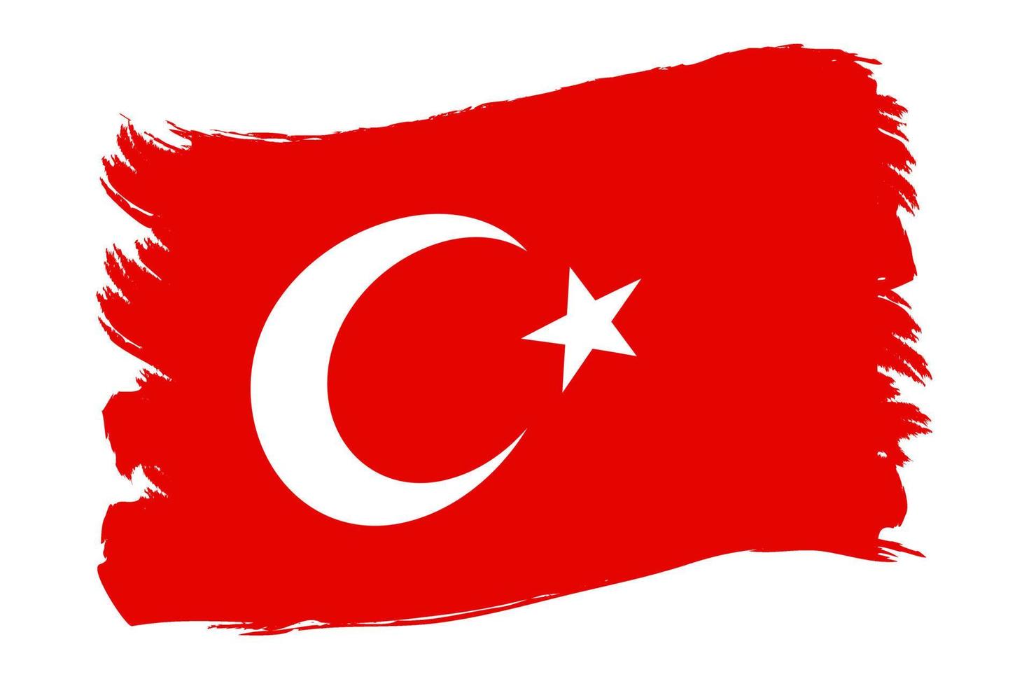 Turquía bandera pintar cepillo golpes aislado en blanco antecedentes. vector ilustración