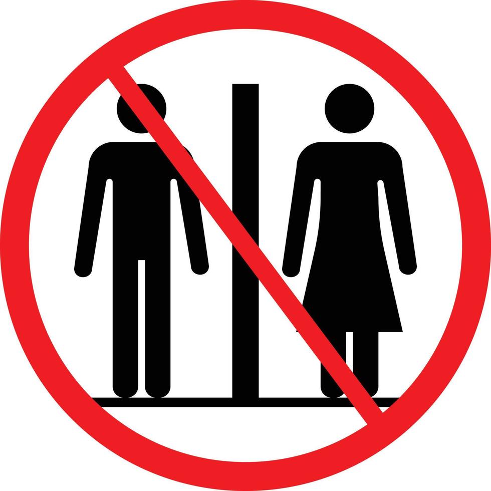 Notice. No Public Restrooms Sign. Restriction Icon vector