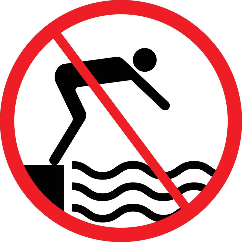 No Diving or Swimming Sign. Restriction Icon vector