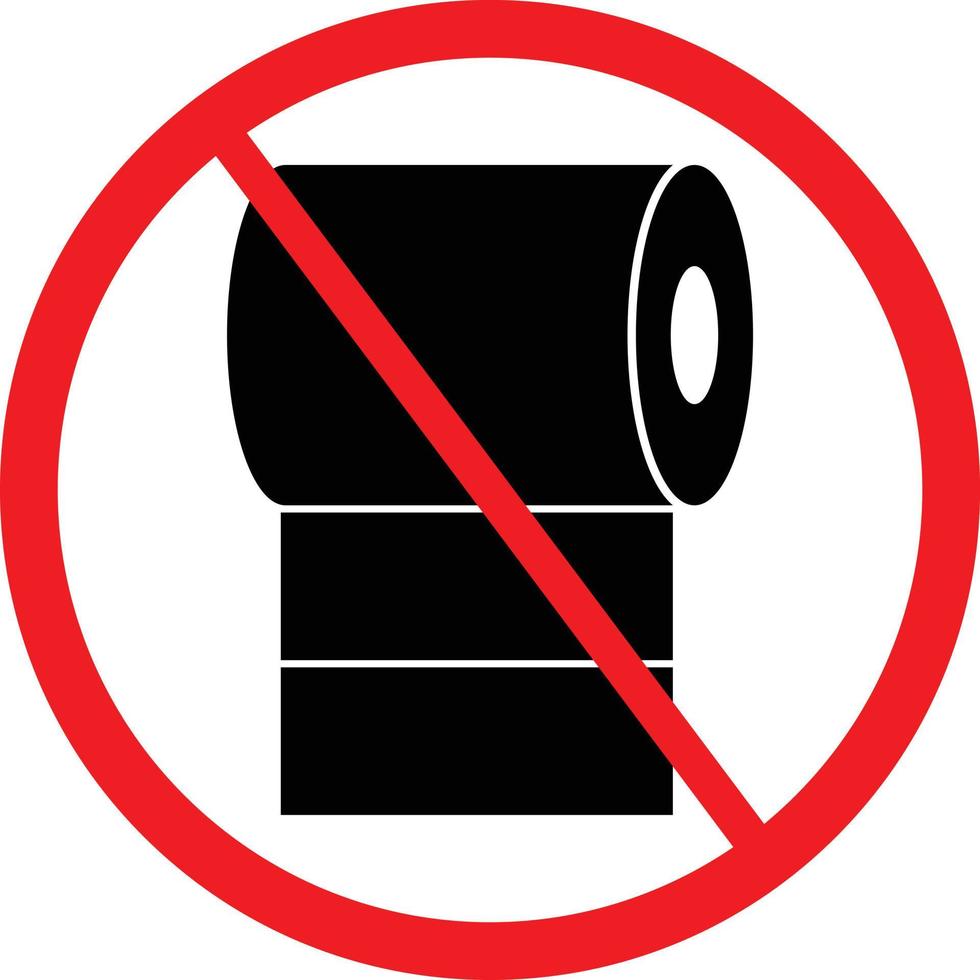 No Toilet Paper Sign. Restriction Icon 20328490 Vector Art at Vecteezy