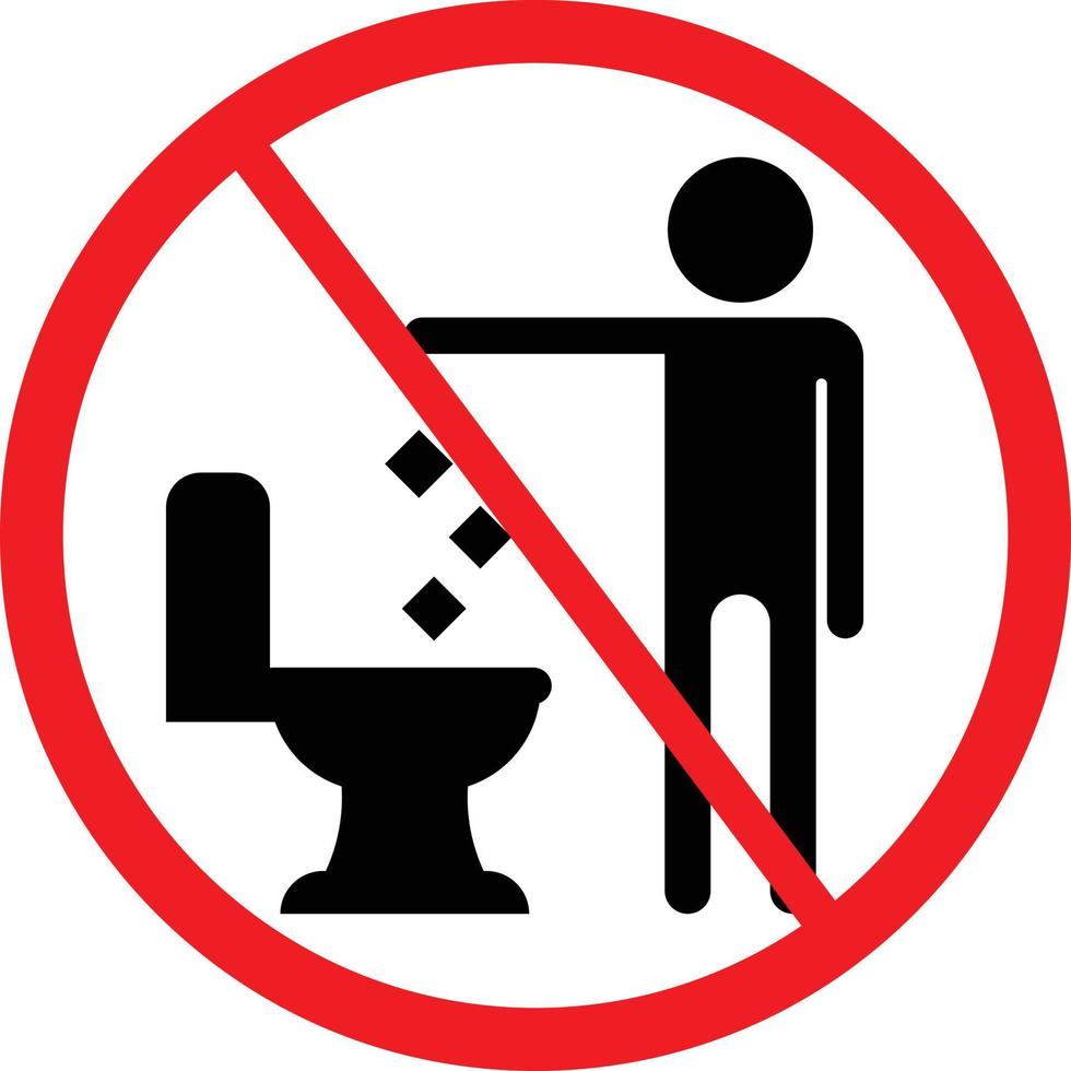 Do not Throw Trash, Rubbish, Plastic or Paper Towels in the Toilet  Sign. Restriction Icon vector