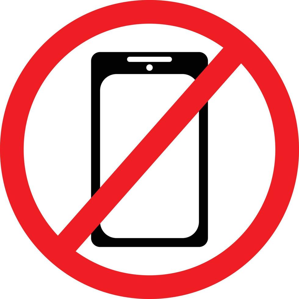 No móvil o inteligente teléfono permitido. restricción icono vector