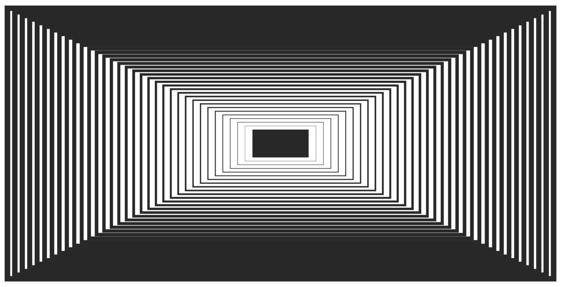 3d line blend tunnel black in white background vector