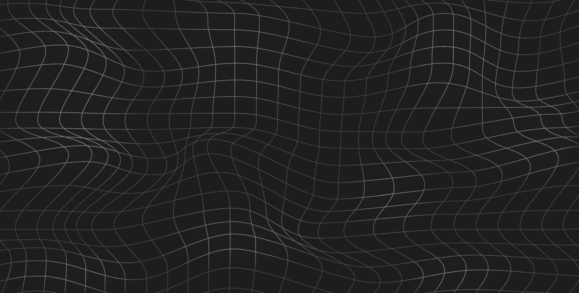grid abstract wave web on dark background vector