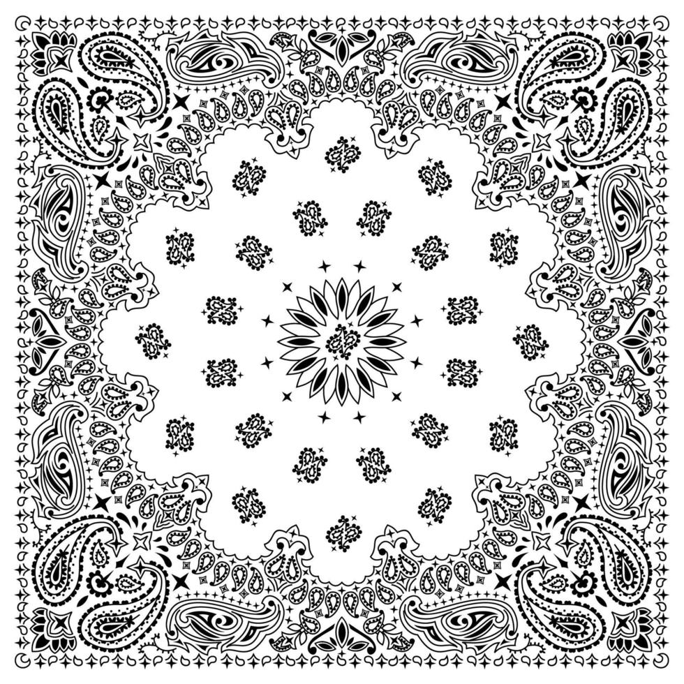Bandana White Paisley vector