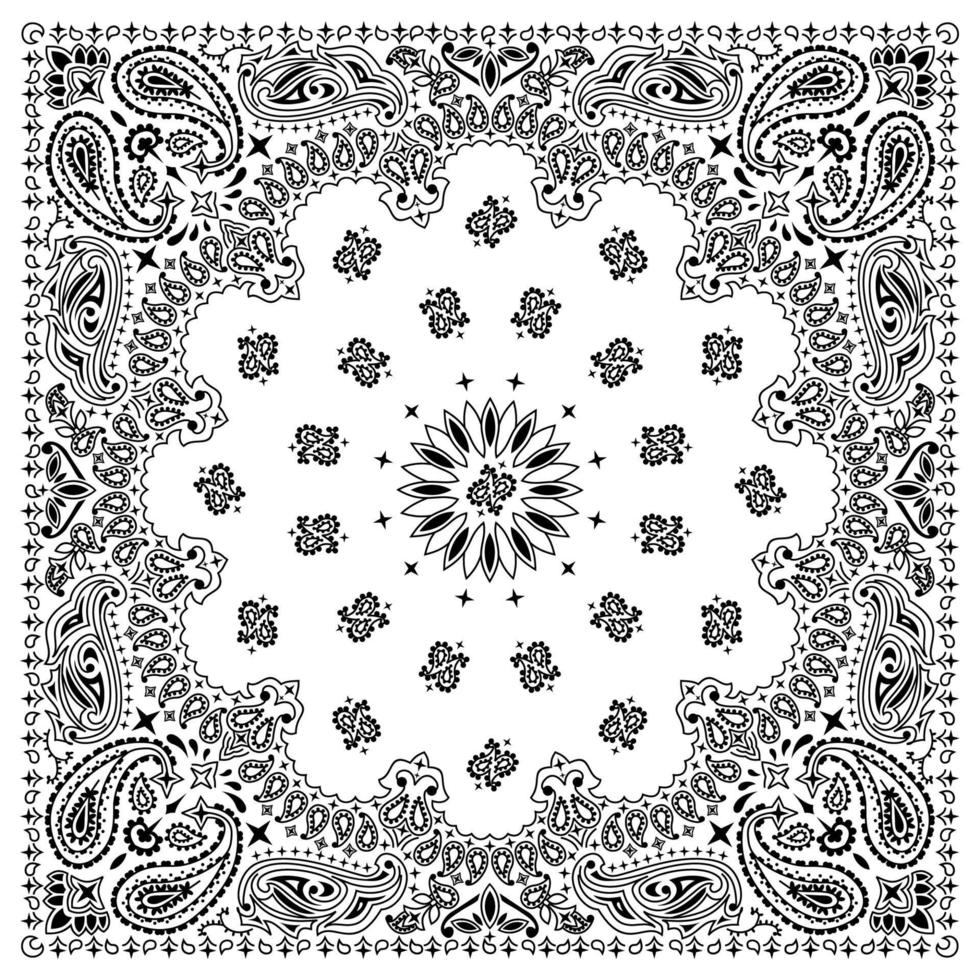 Bandana White Paisley vector