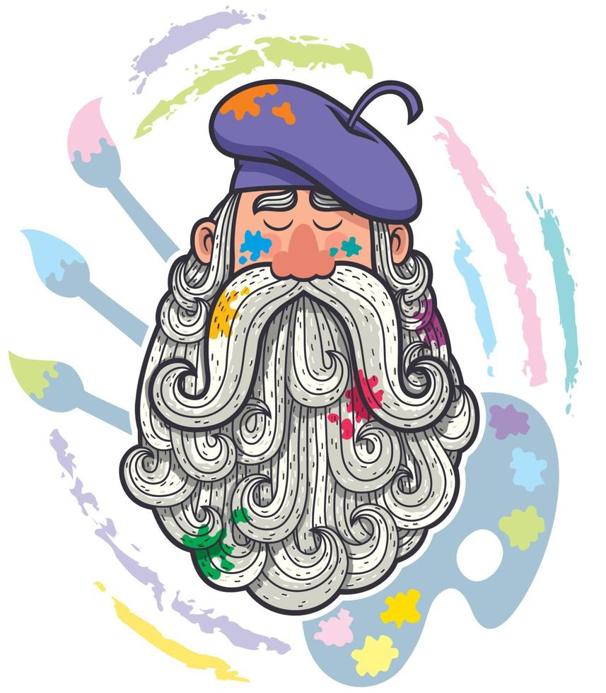 Artist Portrait on White vector