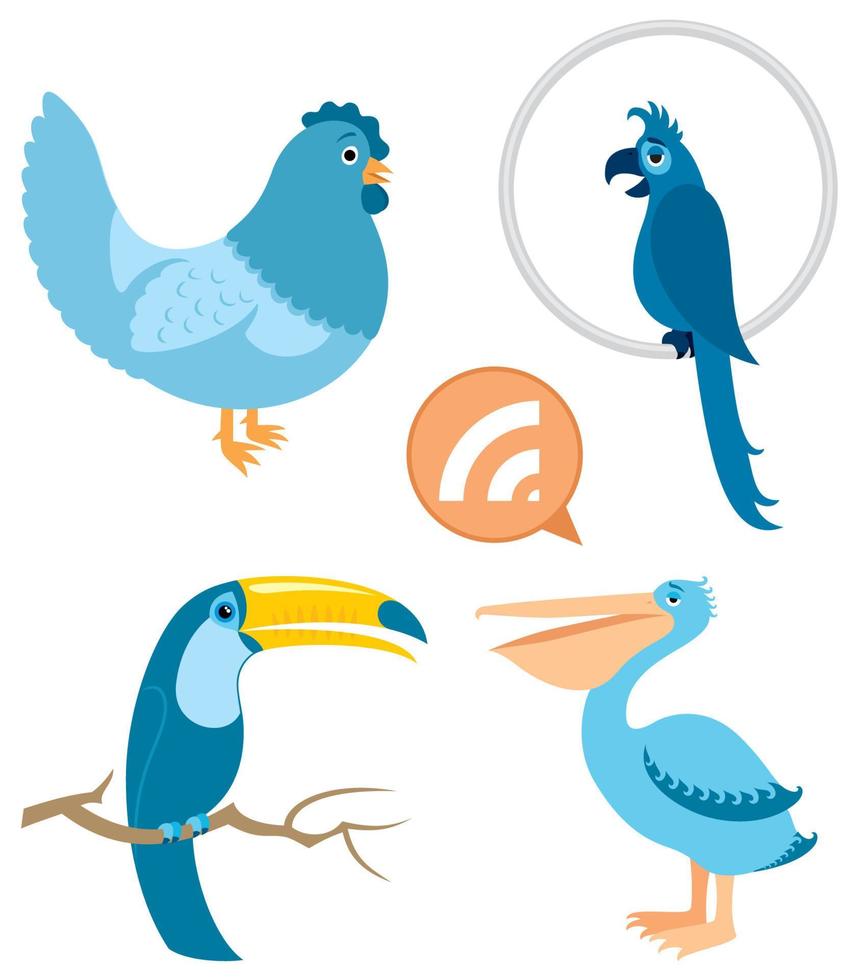 Blue Birds on White vector