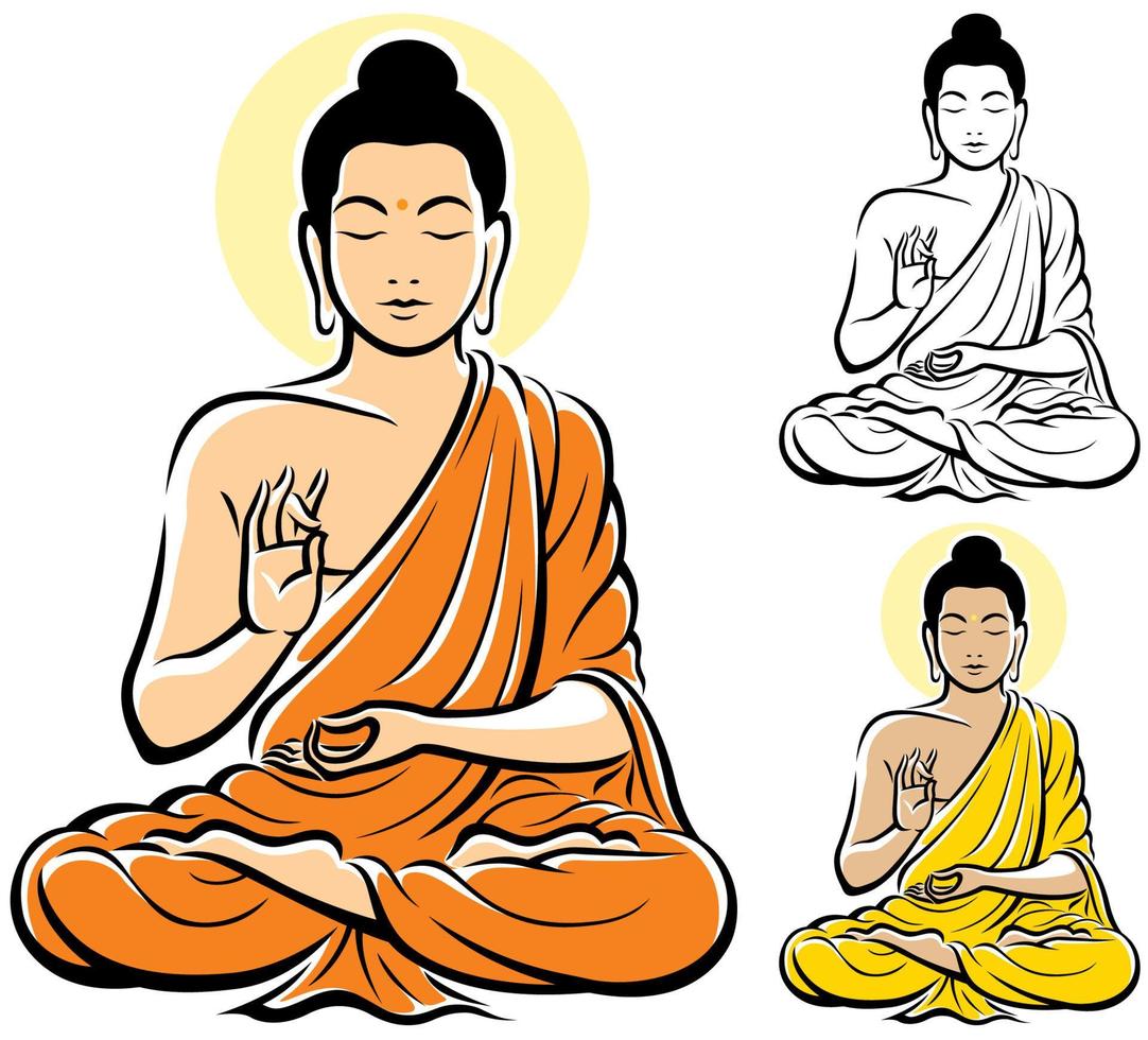 Buddha on White vector