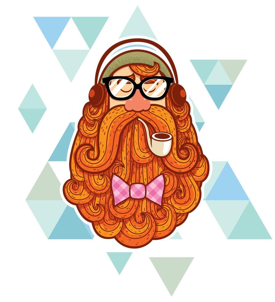 Hipster on White vector