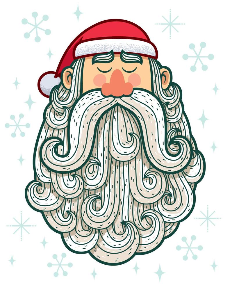 Santa Portrait Sad vector