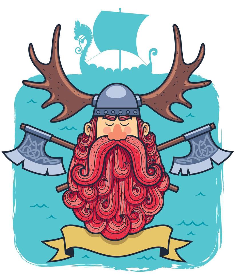 Viking Portrait Cartoon vector