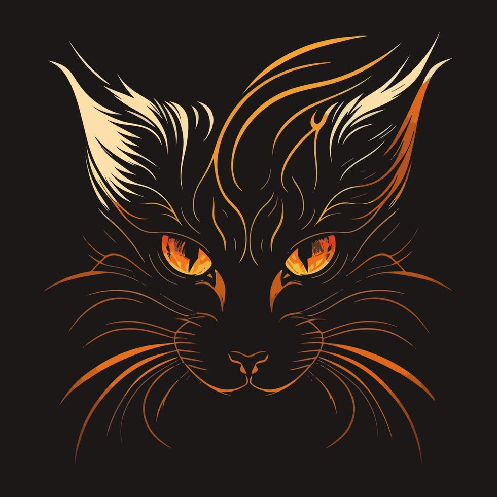 gato cabeza gatito símbolo - juego de azar gato logo elegante elemento para marca - resumen icono símbolos vector