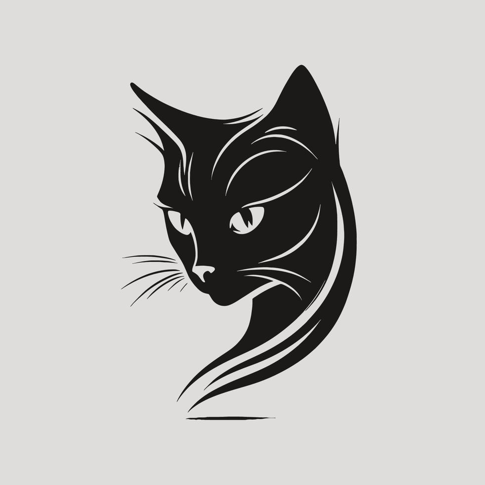 gato cabeza gatito símbolo - juego de azar gato logo elegante elemento para marca - resumen icono símbolos vector