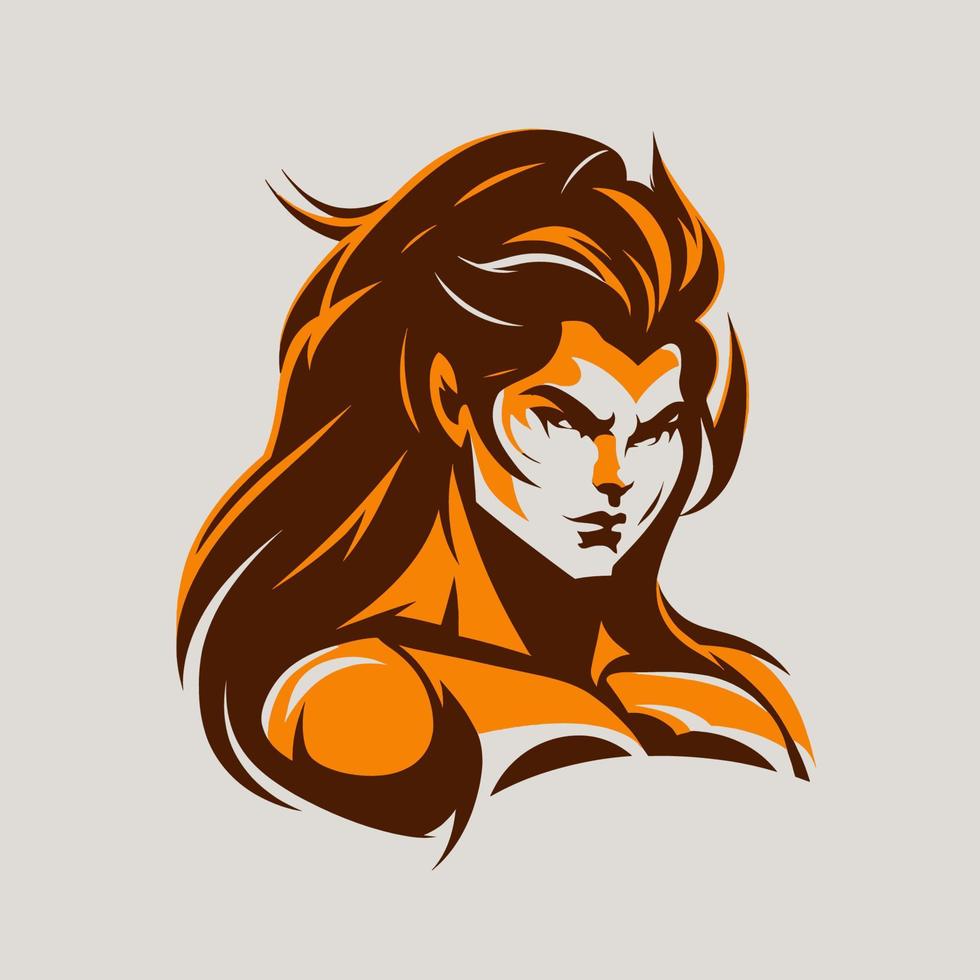 Woman head logo - women hair and face design symbol element - icon for mother - feminism and women day on march 8 vector
