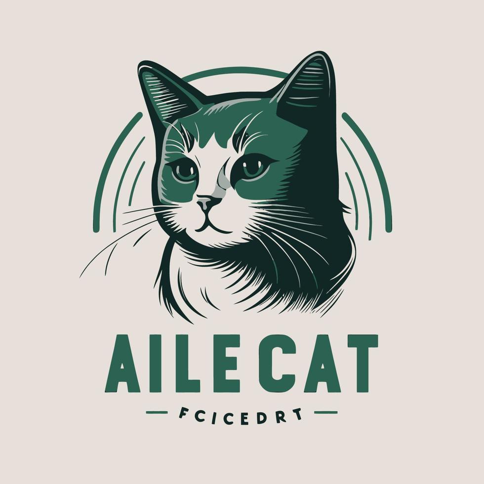 gato cabeza gatito símbolo - juego de azar gato logo elegante elemento para marca - resumen icono símbolos vector