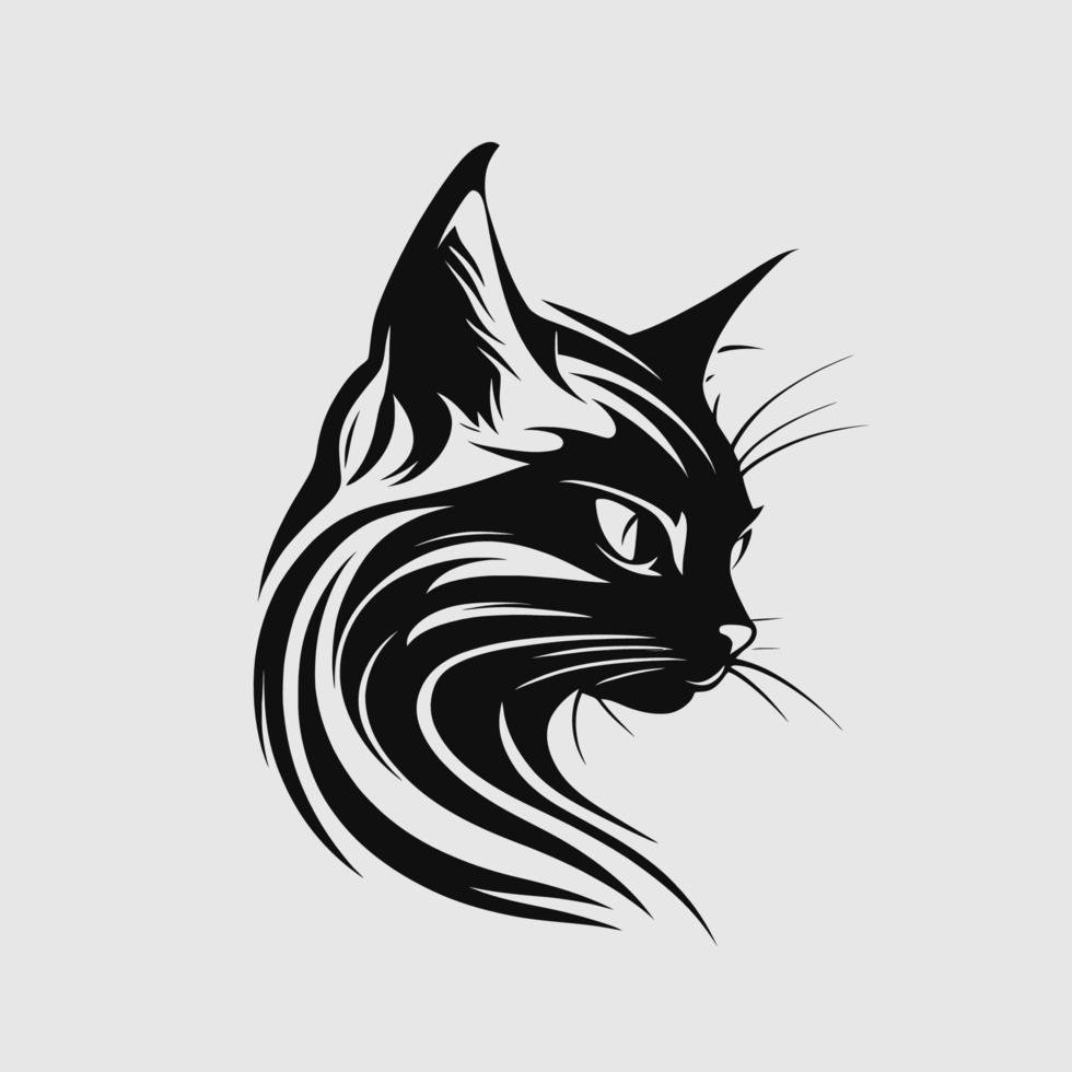 gato cabeza gatito símbolo - juego de azar gato logo elegante elemento para marca - resumen icono símbolos vector