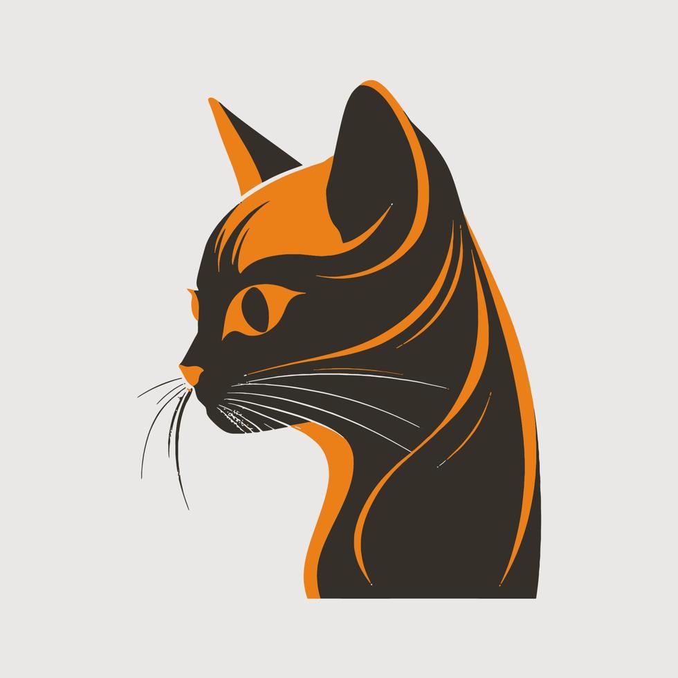 Cat Head Kitten Symbol - Gaming Cat Logo Elegant Element for Brand - Abstract Icon Symbols vector