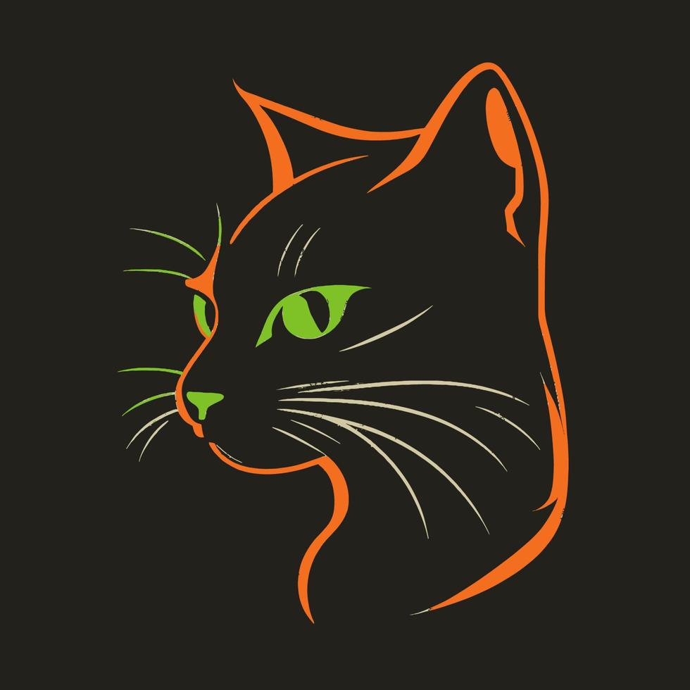 gato cabeza gatito símbolo - juego de azar gato logo elegante elemento para marca - resumen icono símbolos vector