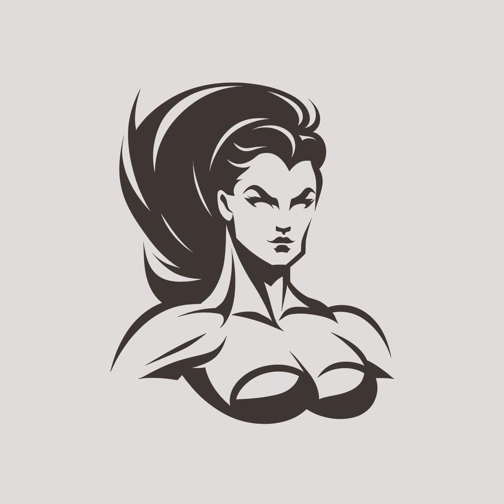 mujer cabeza logo - mujer pelo y cara diseño símbolo elemento - icono para madre - feminismo y mujer día en marzo 8 vector