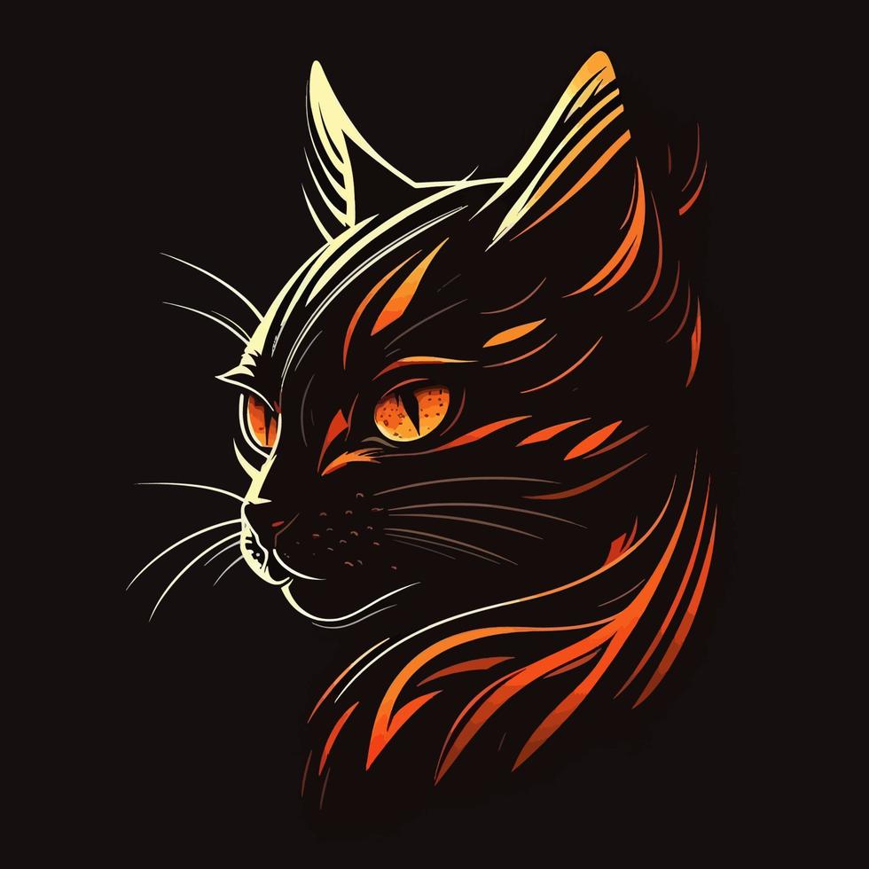 gato cabeza gatito símbolo - juego de azar gato logo elegante elemento para marca - resumen icono símbolos vector