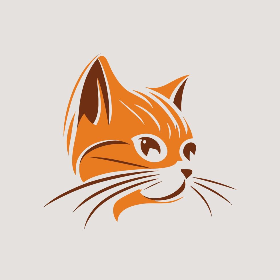 gato cabeza gatito símbolo - juego de azar gato logo elegante elemento para marca - resumen icono símbolos vector