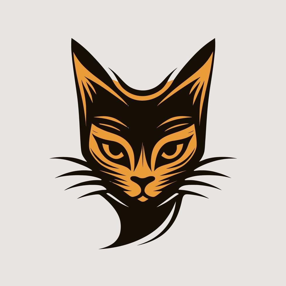 gato cabeza gatito símbolo - juego de azar gato logo elegante elemento para marca - resumen icono símbolos vector