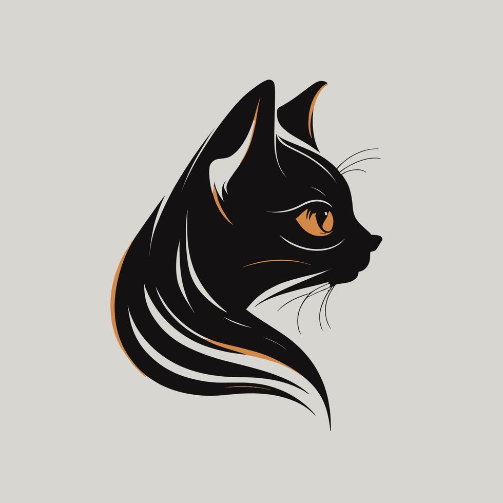 gato cabeza gatito símbolo - juego de azar gato logo elegante elemento para marca - resumen icono símbolos vector
