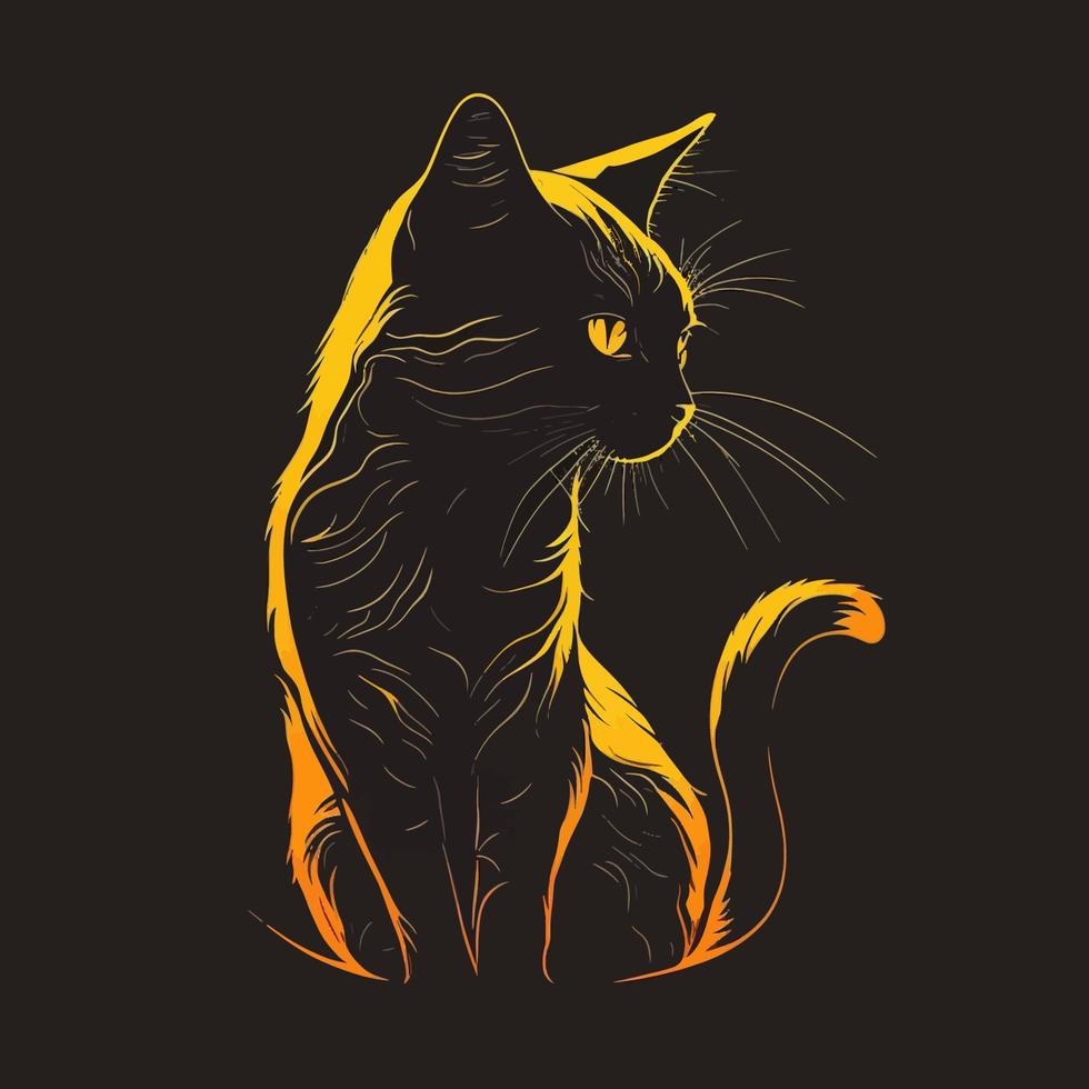 Cat Head Kitten Symbol - Gaming Cat Logo Elegant Element for Brand - Abstract Icon Symbols vector