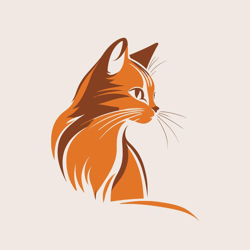 Cat Head Kitten Symbol - Gaming Cat Logo Elegant Element for Brand - Abstract Icon Symbols vector