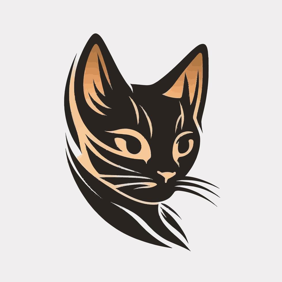 gato cabeza gatito símbolo - juego de azar gato logo elegante elemento para marca - resumen icono símbolos vector