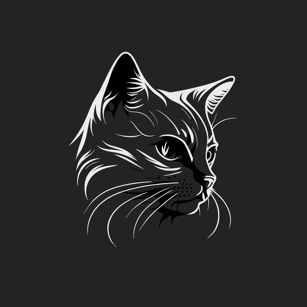 gato cabeza gatito símbolo - juego de azar gato logo elegante elemento para marca - resumen icono símbolos vector