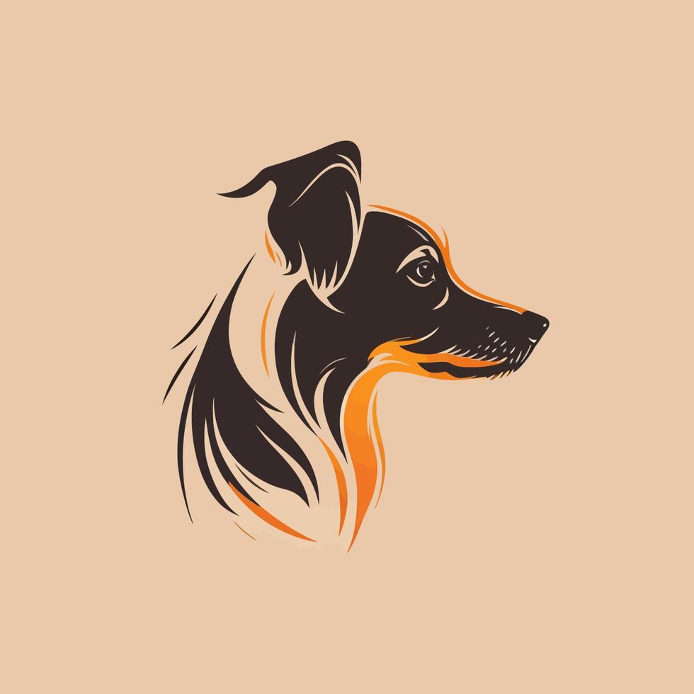 perro cabeza mascota símbolo - juego de azar perro logo elegante elemento para marca - resumen icono símbolos vector