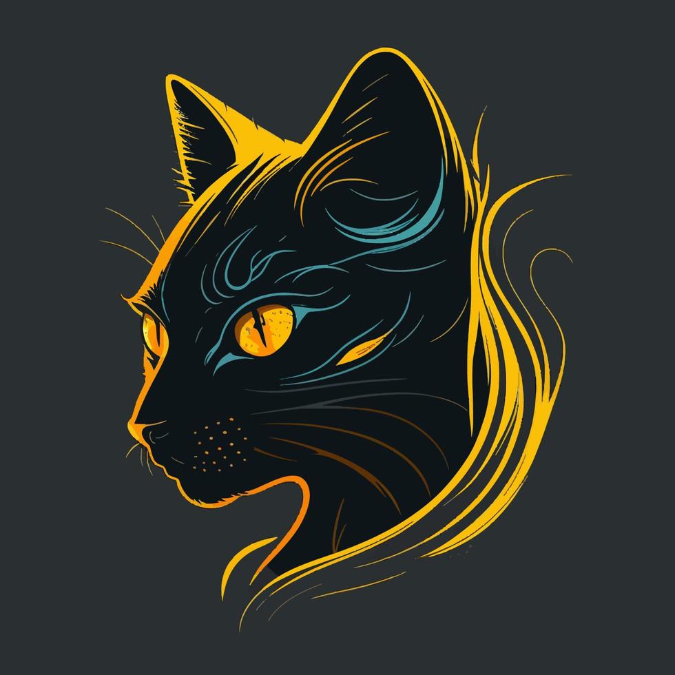 gato cabeza gatito símbolo - juego de azar gato logo elegante elemento para marca - resumen icono símbolos vector