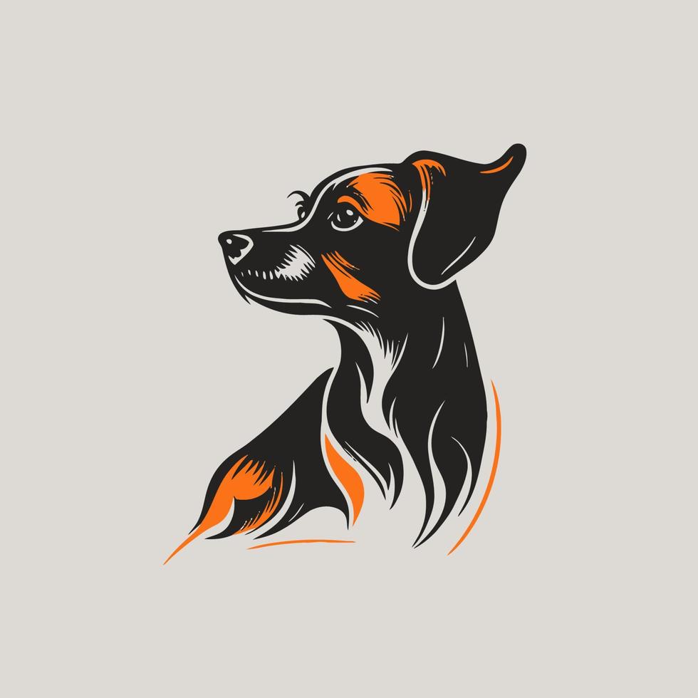 perro cabeza mascota símbolo - juego de azar perro logo elegante elemento para marca - resumen icono símbolos vector