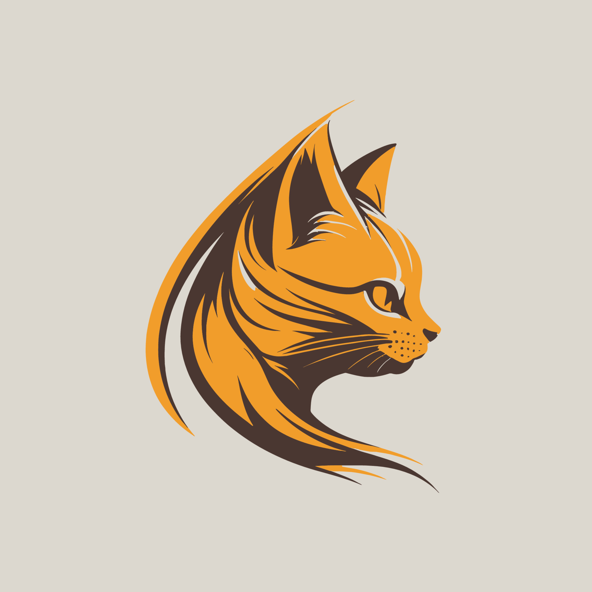 Cat Head Kitten Symbol Gaming Cat Logo Elegant Element for Brand