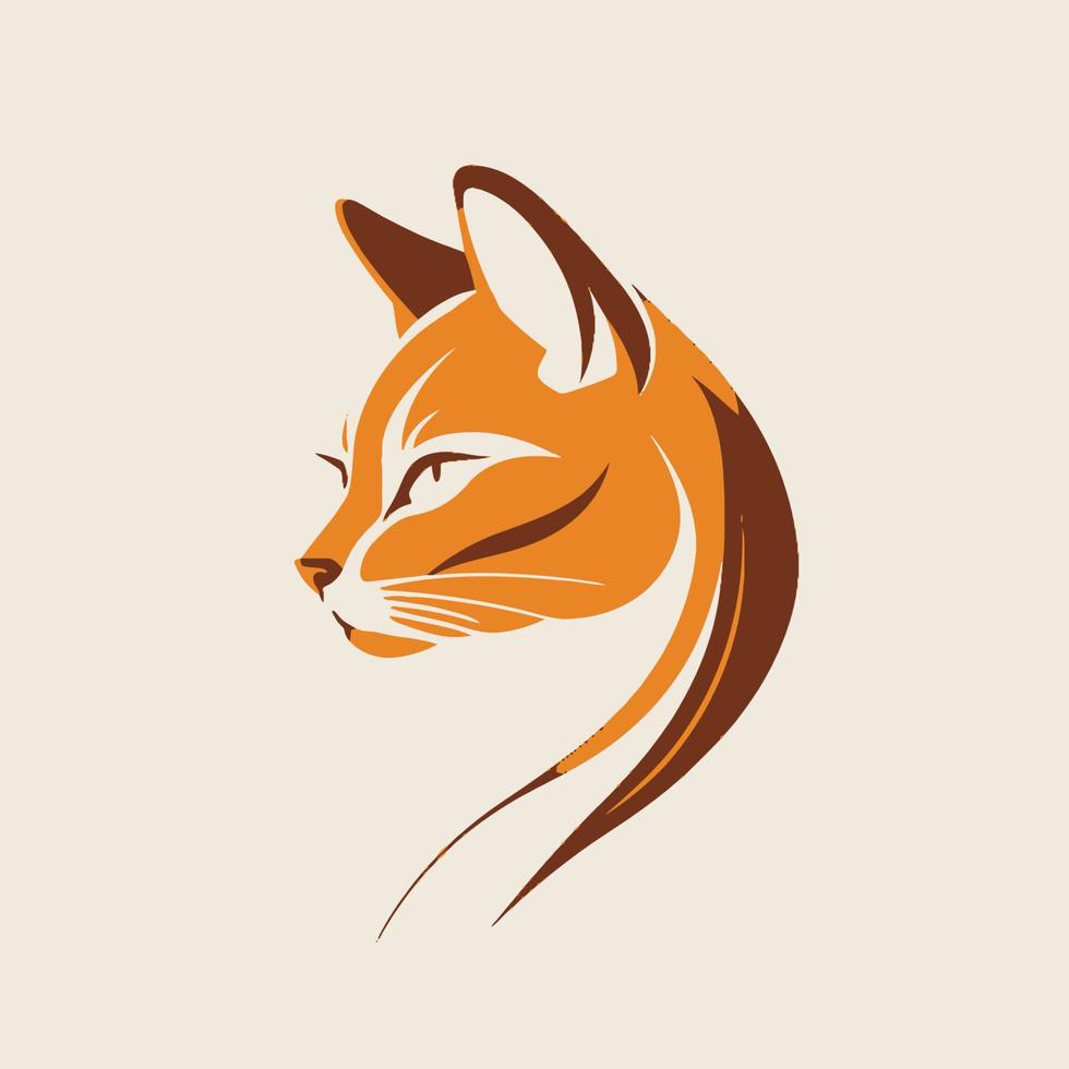 Cat Head Kitten Symbol - Gaming Cat Logo Elegant Element for Brand - Abstract Icon Symbols vector