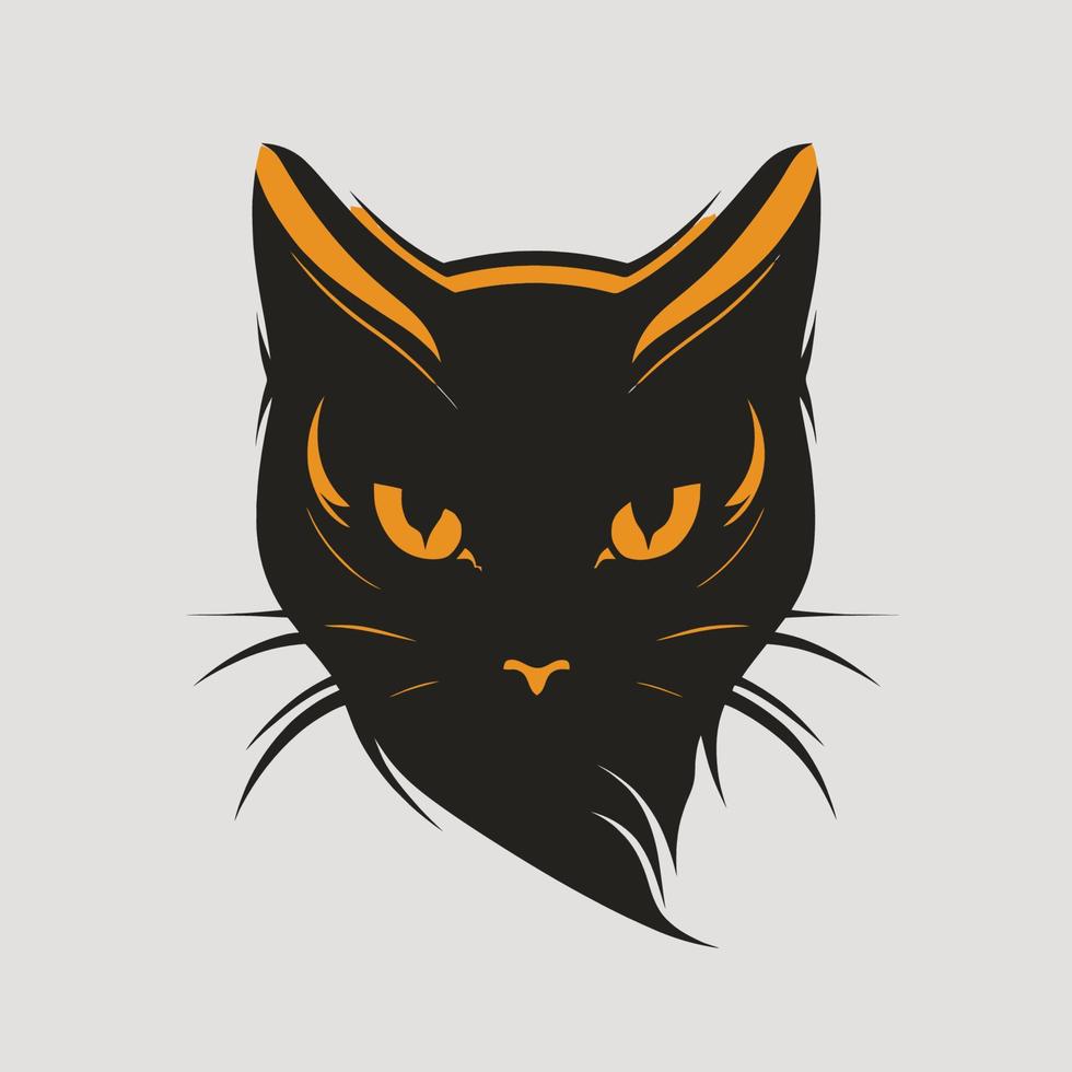 Cat Head Kitten Symbol - Gaming Cat Logo Elegant Element for Brand - Abstract Icon Symbols vector