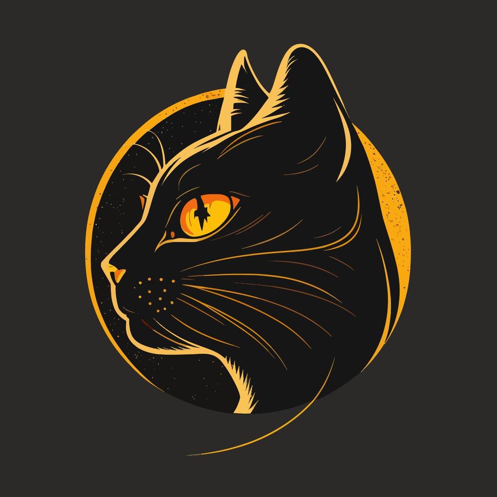 Cat Head Kitten Symbol - Gaming Cat Logo Elegant Element for Brand - Abstract Icon Symbols vector