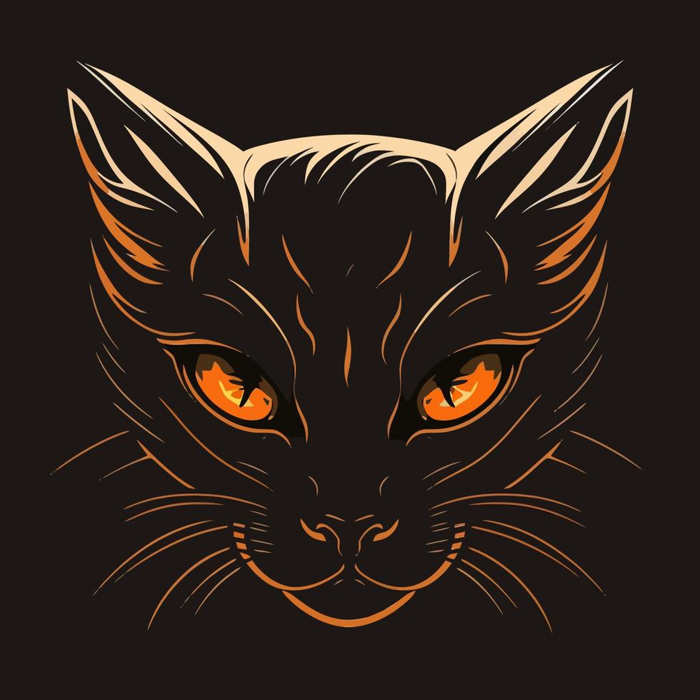 gato cabeza gatito símbolo - juego de azar gato logo elegante elemento para marca - resumen icono símbolos vector