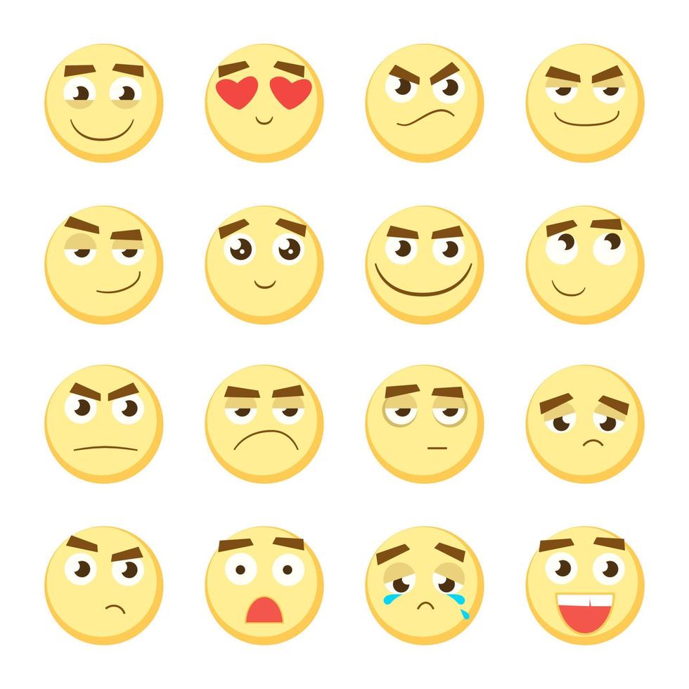 emoticon colocar. colección de emojis 3d emoticonos sonriente cara íconos aislado en blanco antecedentes. vector