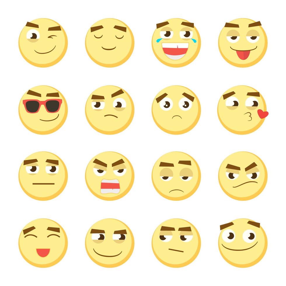 Emoticon set. Collection of Emoji vector