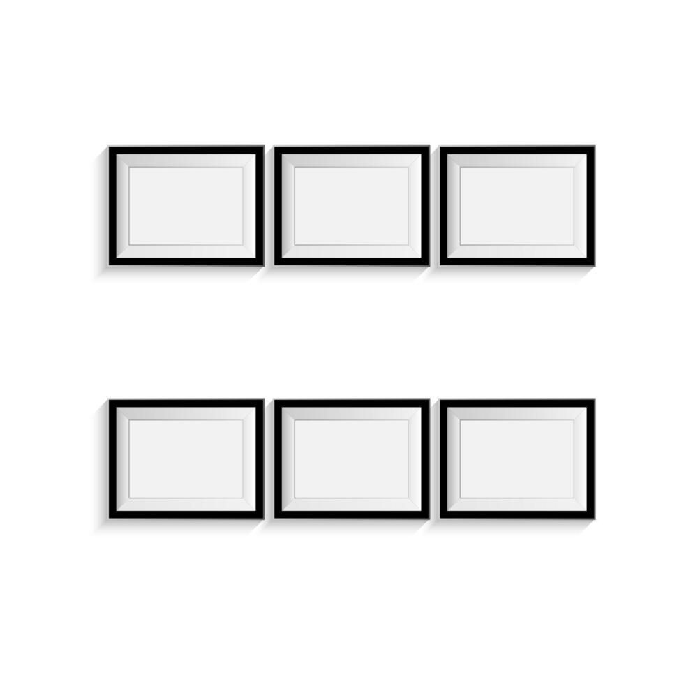 Black blank picture. Frame template poster. Frames set. Vector