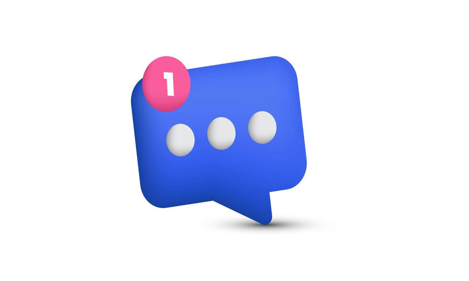 illustration realistic modern message pink blue symbol icon 3d creative isolated on background vector