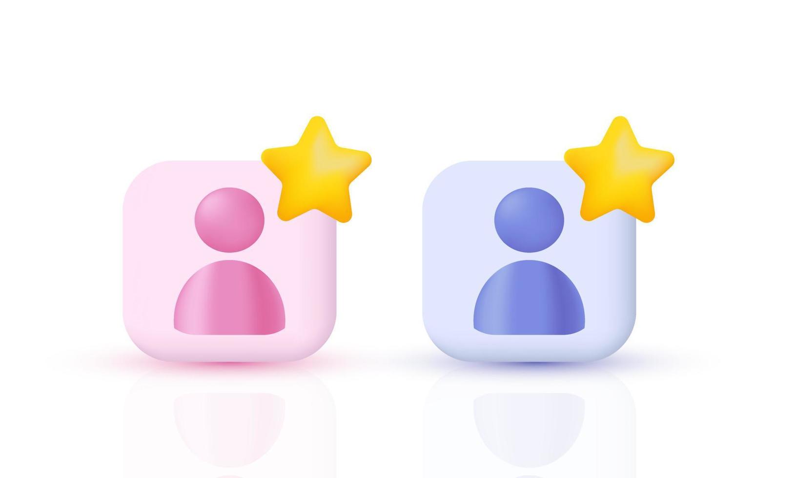 illustration realistic vector symbol premium vip star accounts icon 3d creative isolated on background