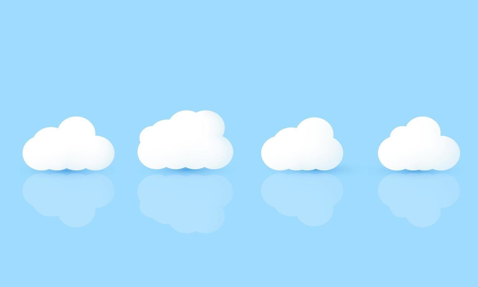 illustration realistic vector icon white cloud set 3d creative isolated on background